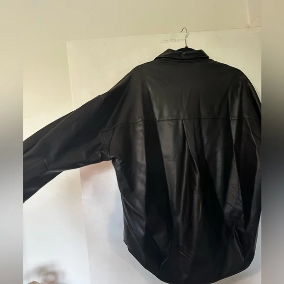 French Connection Faux Leather Long Sleeve Top - Picture 13 of 16